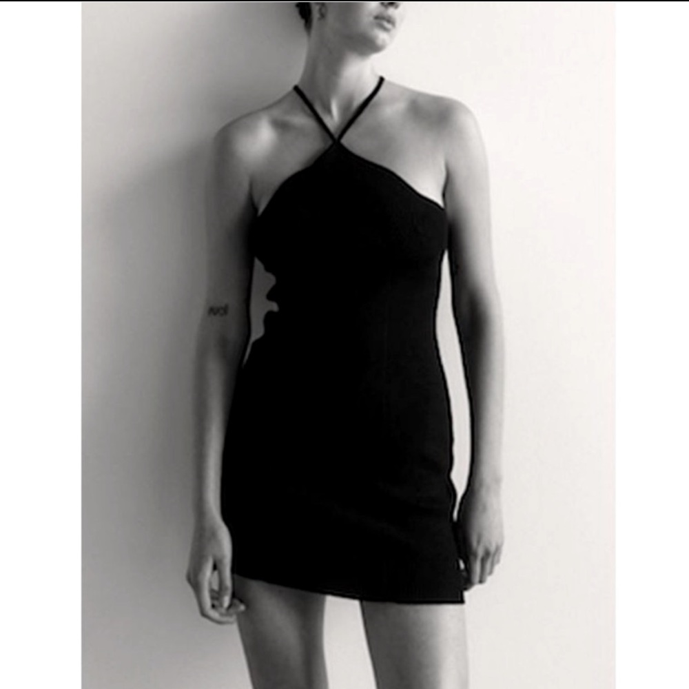 Anna Quan Tanesha Black Knit Ribbed Dress